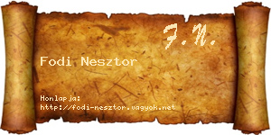 Fodi Nesztor névjegykártya
